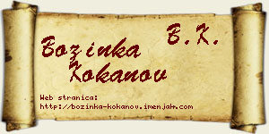 Božinka Kokanov vizit kartica